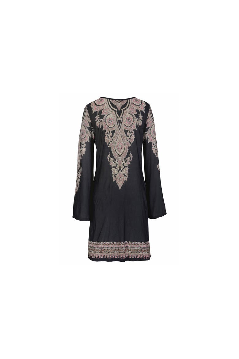 Lace Up Dress, Alternate, color, Black Printed