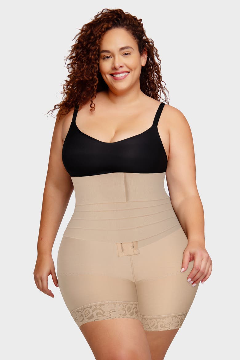 AirSlim 2-In-1 High-Waisted Booty Lift Shaper Shorts, Main, color, Warm Khaki