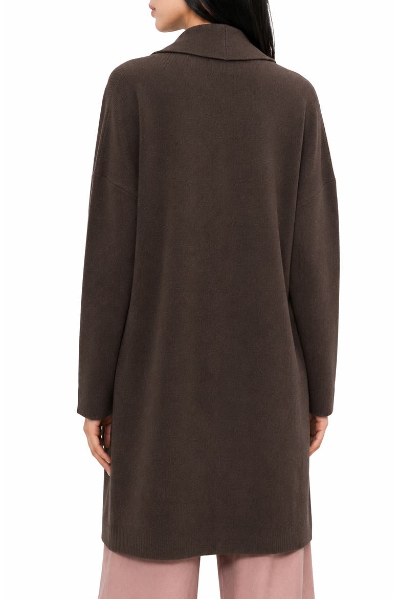 Alicia Open Front Long Cardigan, Alternate, color, JAVA