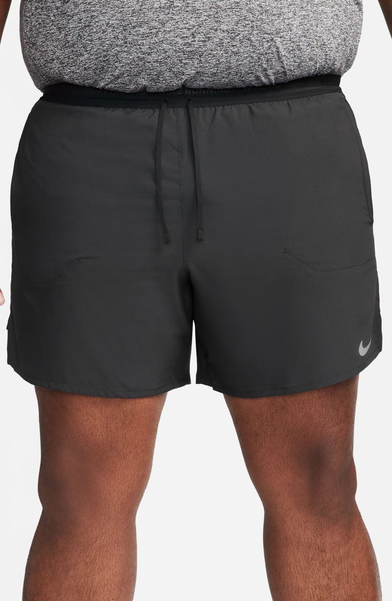 Nike Dri-FIT Stride 2-in-1 Running Shorts, Alternate, color, Black/ Black/ Silver