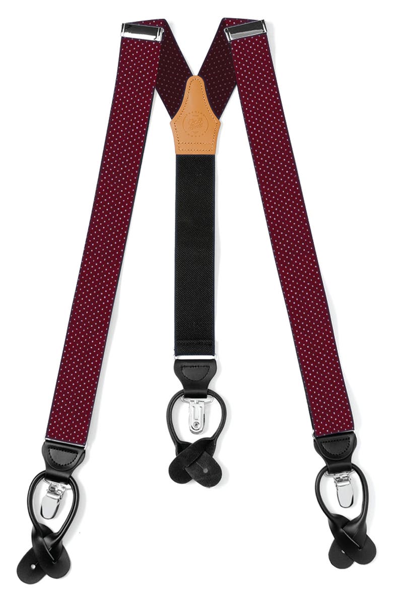 Cufflinks, Inc. Dot Pattern Adjustable Suspenders, Main, color, Maroon