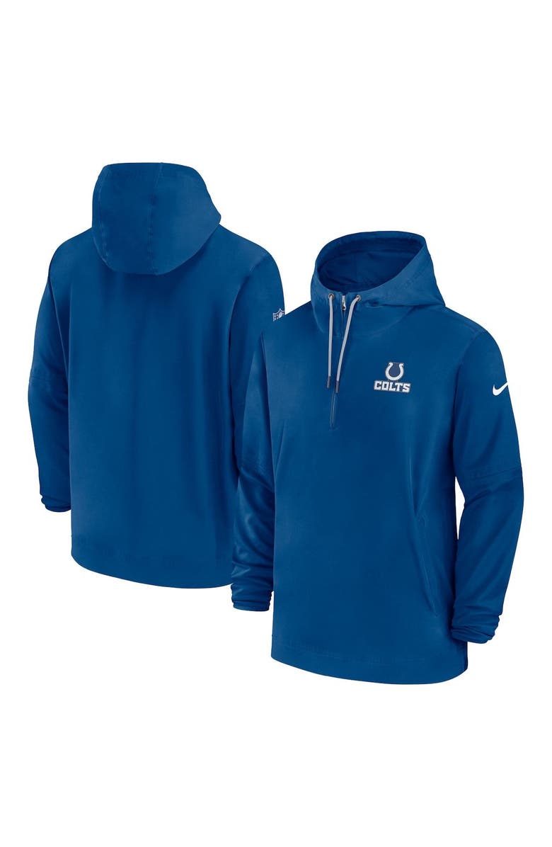 Nike Men's Nike Royal Indianapolis Colts Sideline Half-Zip Hoodie, Alternate, color, 