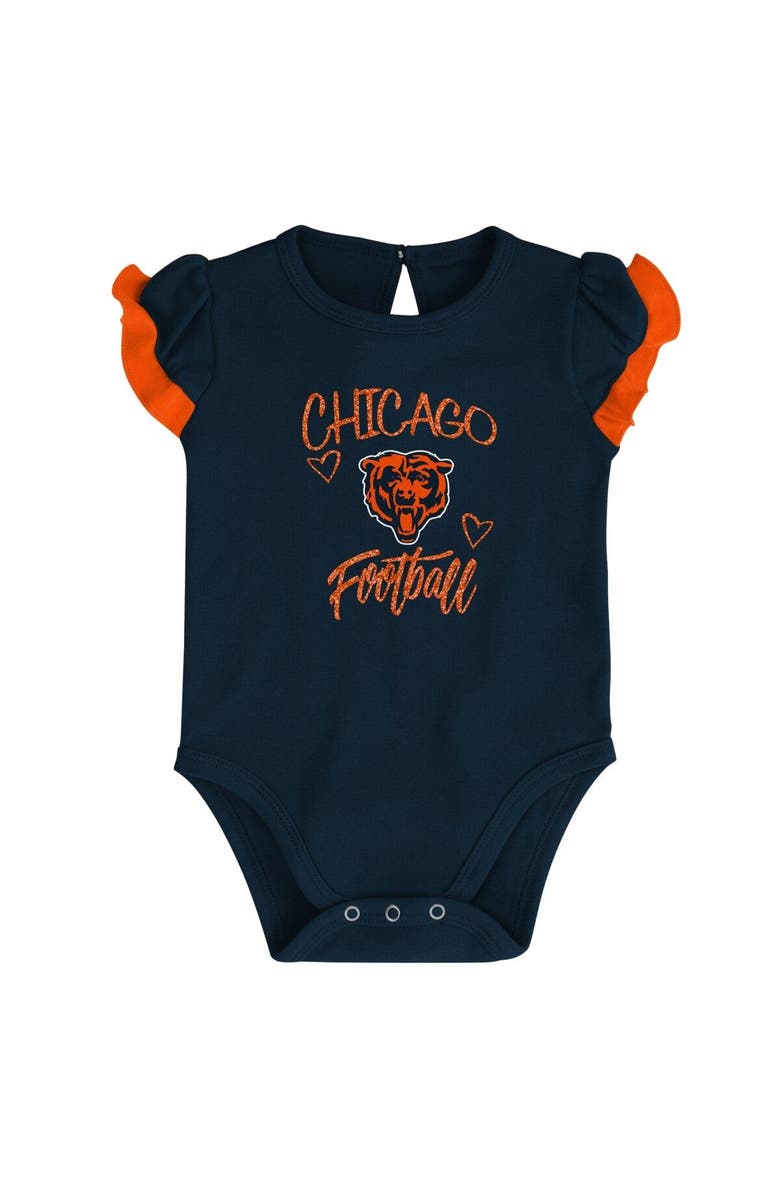Outerstuff Newborn & Infant Navy/Orange Chicago Bears Too Much Love Two-Piece Bodysuit Set, Alternate, color, Navy