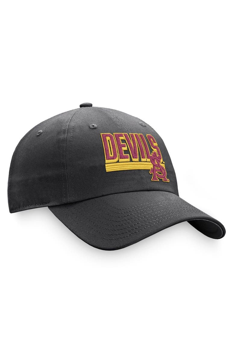 TOP OF THE WORLD Men's Top of the World Charcoal Arizona State Sun Devils Slice Adjustable Hat, Alternate, color, Charcoal