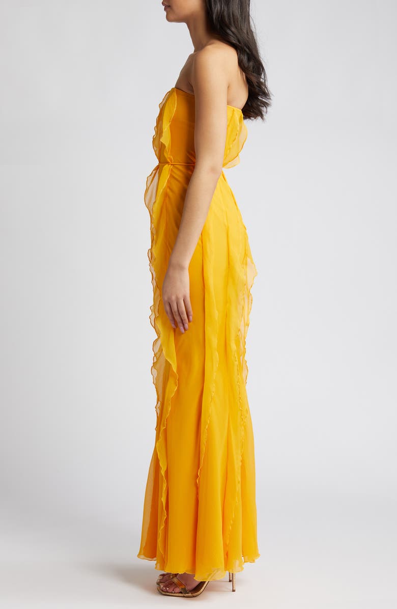 ASOS DESIGN Ruffle Strapless Maxi Dress, Alternate, color, 