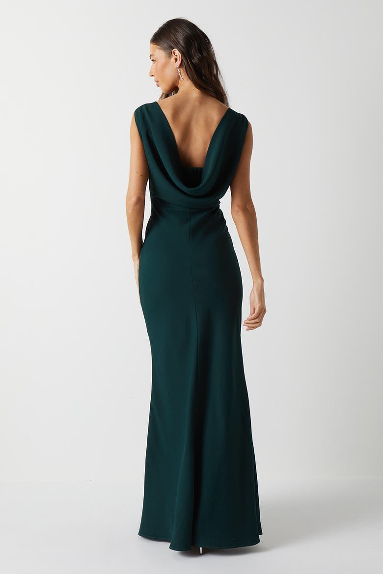 cowl back maxi dress Shona Joy La Lune One Shoulder in Black tie event Silky Petals Floral Satin Cowl-Back