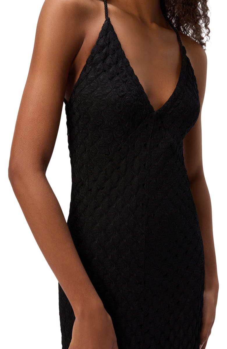 Missoni Long Viscose Dress With V-neck Lace, Alternate, color, Black