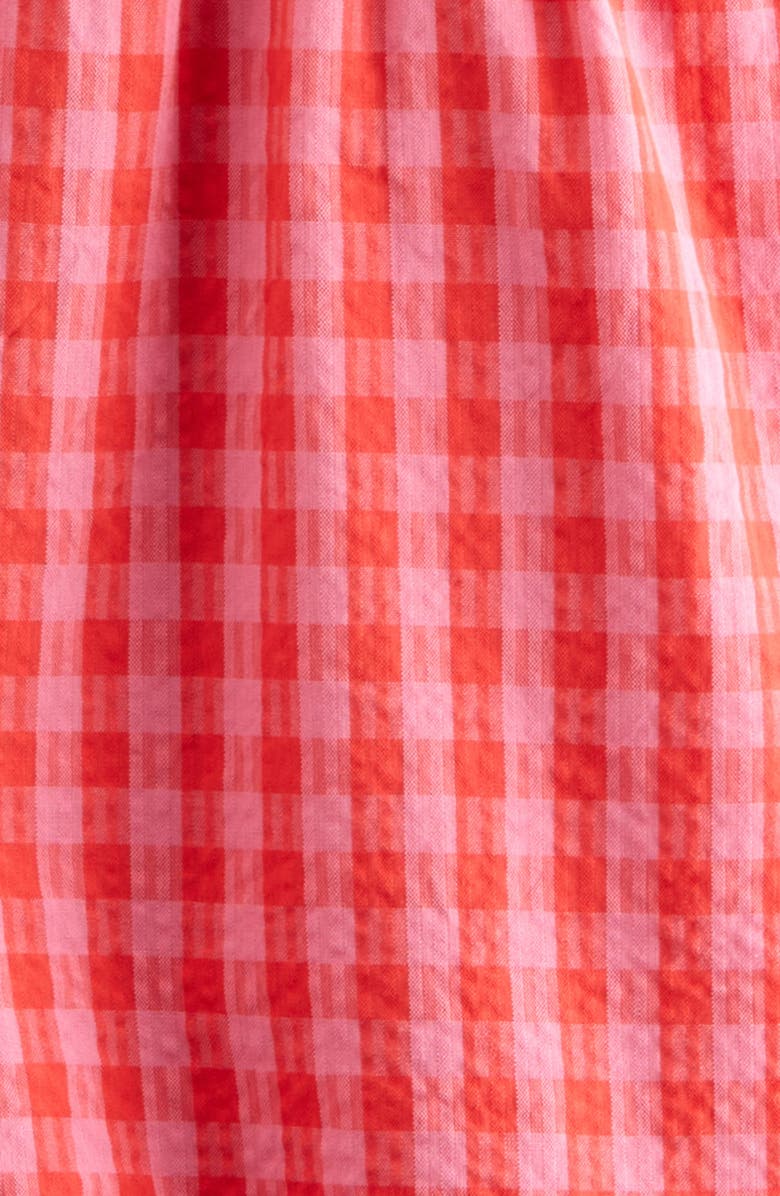 Nordstrom Kids' Gingham Flutter Romper, Alternate, color, Red Lollipop- Pink Gingham