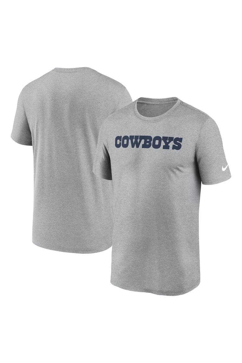 Men's Nike Heather Gray Dallas Cowboys Primetime Legend Wordmark Dri-FIT T-Shirt, Main, color, Heather Gray
