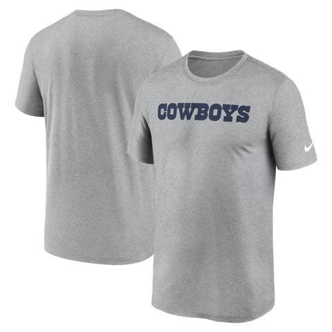 Men's Nike Heather Gray Dallas Cowboys Primetime Legend Wordmark Dri-FIT T-Shirt