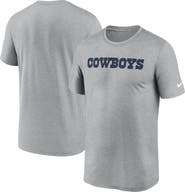 Nike Men's Nike Heather Gray Dallas Cowboys Primetime Legend Wordmark Dri-FIT T-Shirt