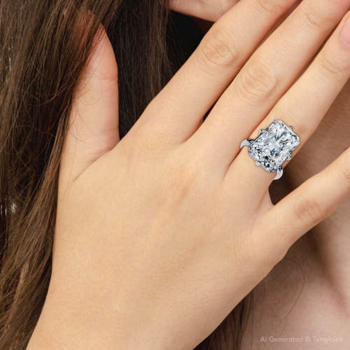 Bliss Diamond Certified 11ct Radiant Diamond Solitaire Engagement Ring 14k Gold/pt Lab Grown