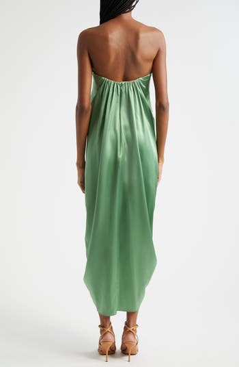 Meredith Rosette Detail Silk Dress