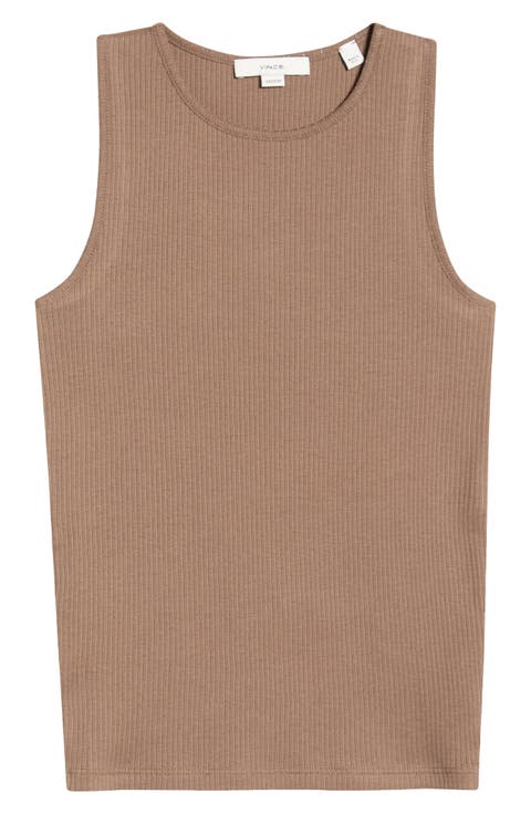 Sleeveless Cotton Rib Shell