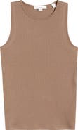 Vince Sleeveless Cotton Rib Shell