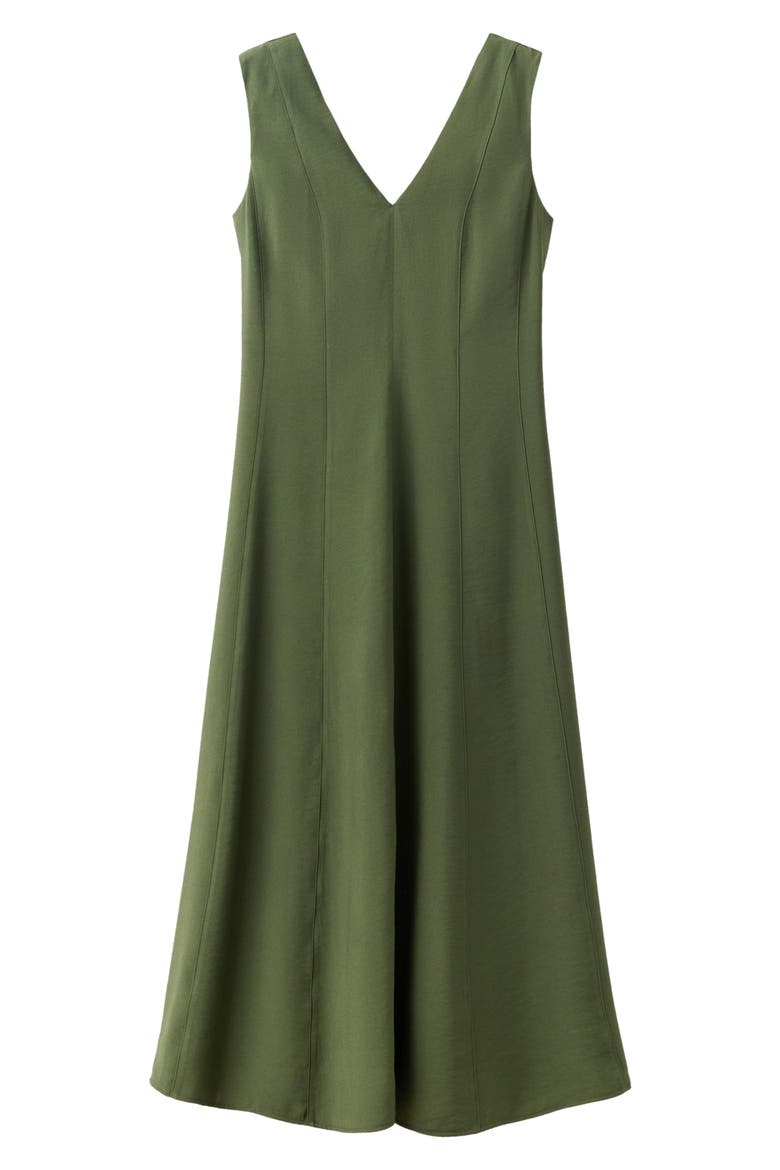 Sleeveless A-Line Maxi Dress, Alternate, color, KHAKI GREEN