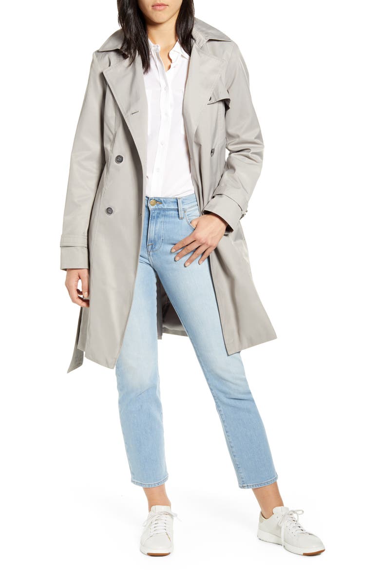 Hooded Trench Coat, Alternate, color, PEARL