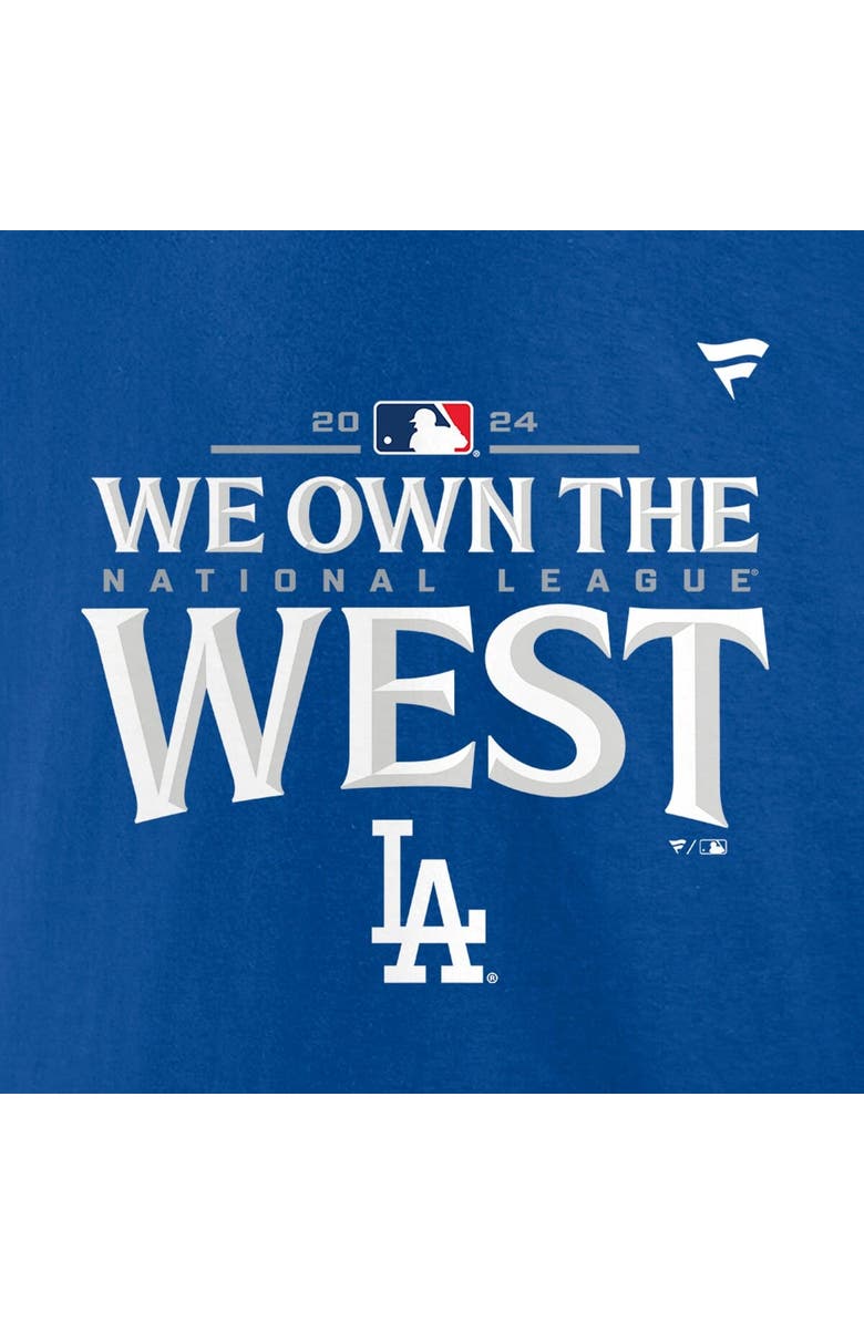 FANATICS Men's Fanatics Royal Los Angeles Dodgers 2024 NL West Division Champions Locker Room T-Shirt, Alternate, color, 