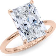 HauteCarat Radiant Cut Lab Created Diamond Ring