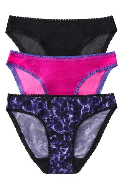 3-Pack Mesh Hip Bikinis