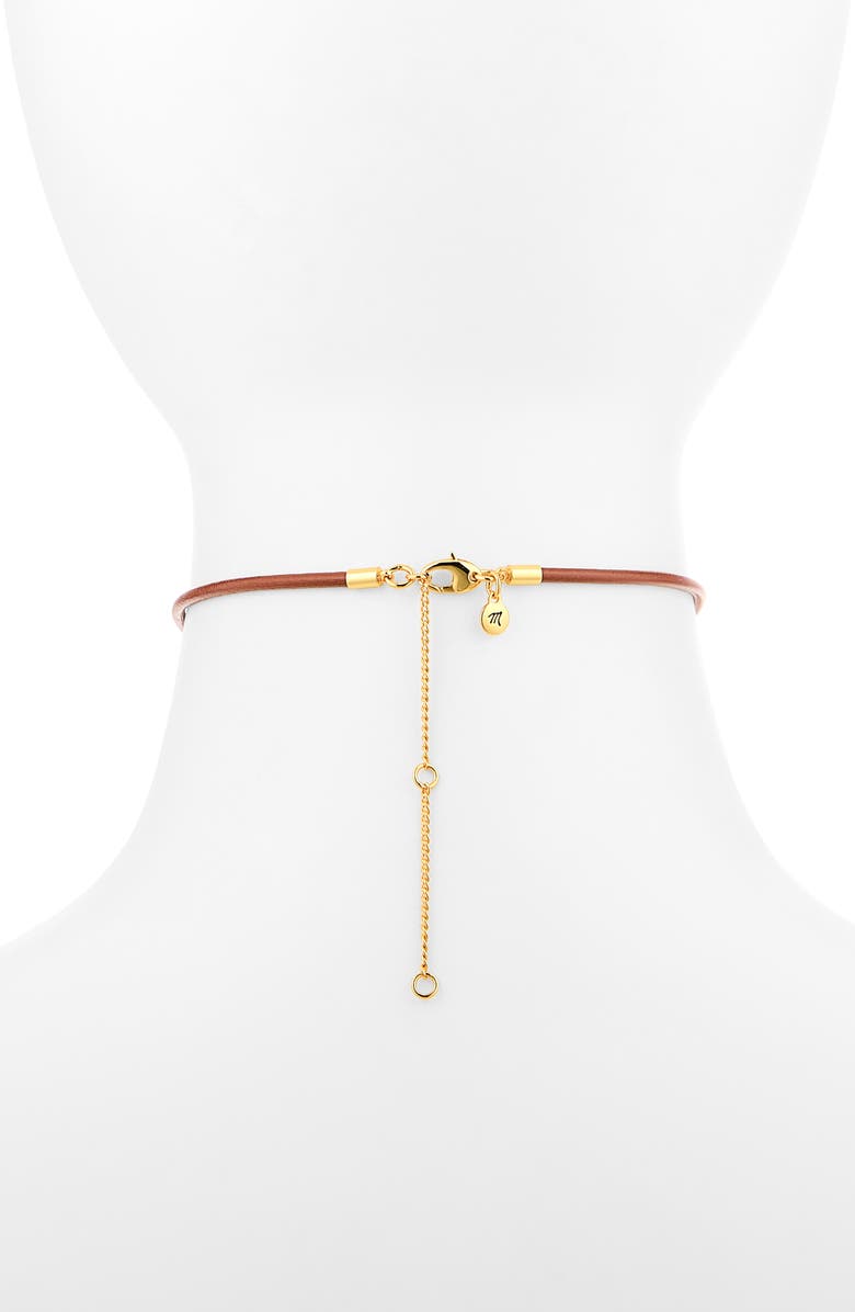 Madewell Charm Leather Choker Necklace, Alternate, color, Golden Tan