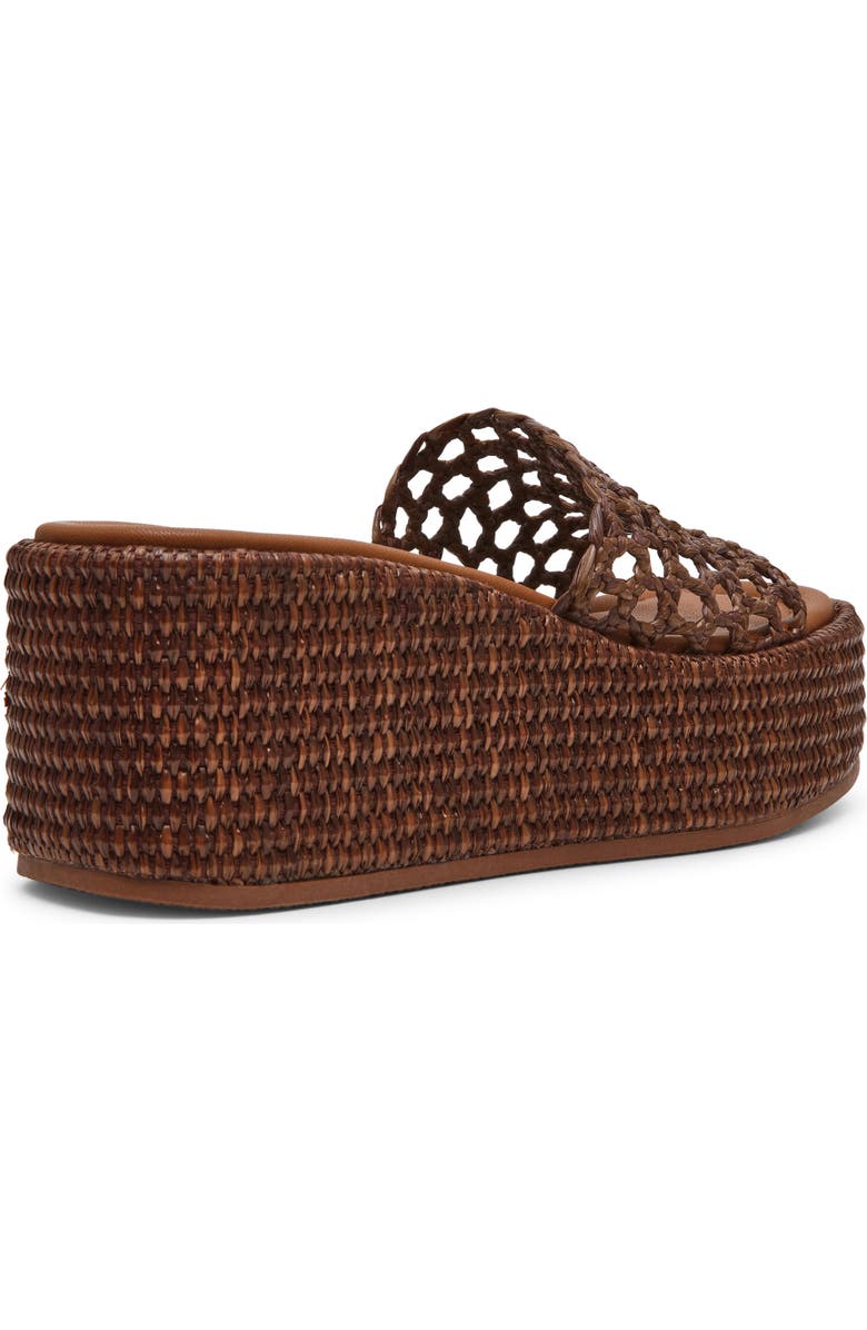 Steve Madden Brandy Platform Wedge Slide Sandal, Alternate, color, Brown Raffia