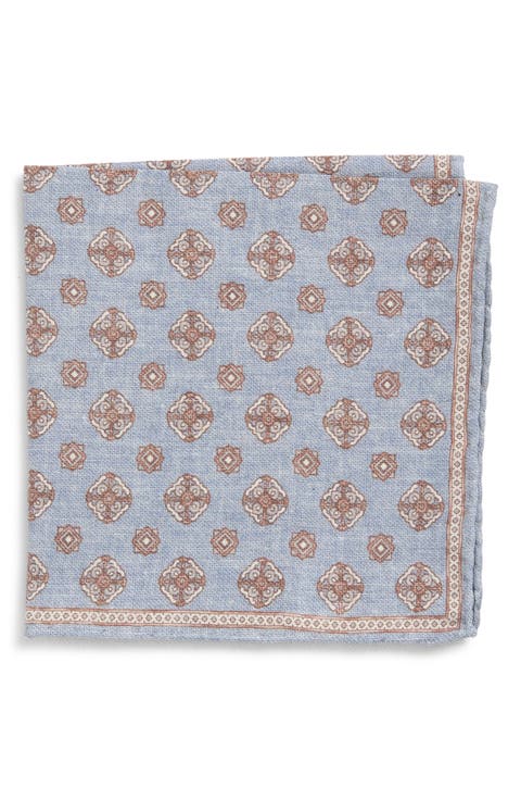 Medallion Wool 
Cotton Muslin Pocket Square