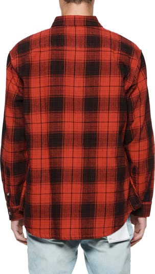 Oversize Plaid Flannel Button-Up Shirt