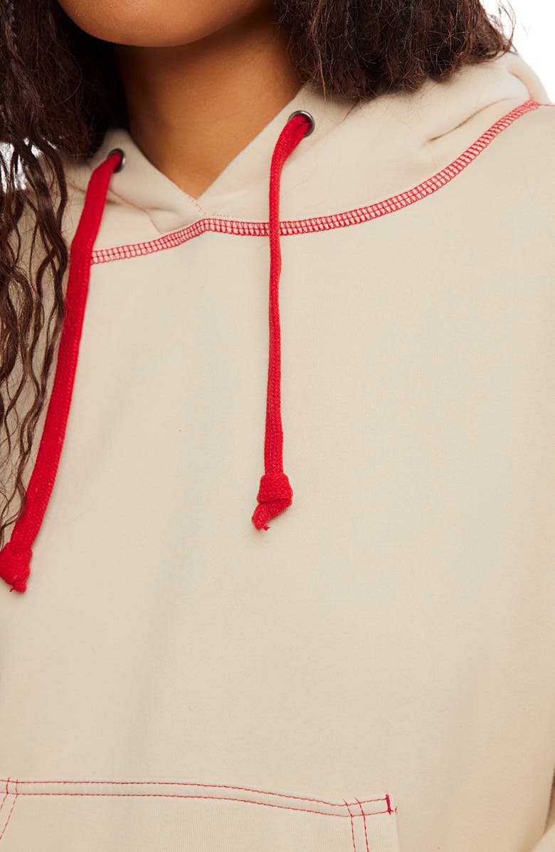 Free People Final Call Cotton Blend Hoodie, Alternate, color, Ballet Slipper Flora