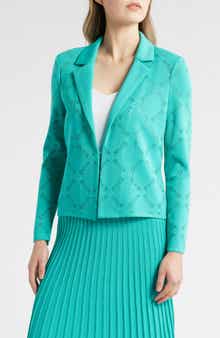 Ming Wang Burnout Knit Jacket