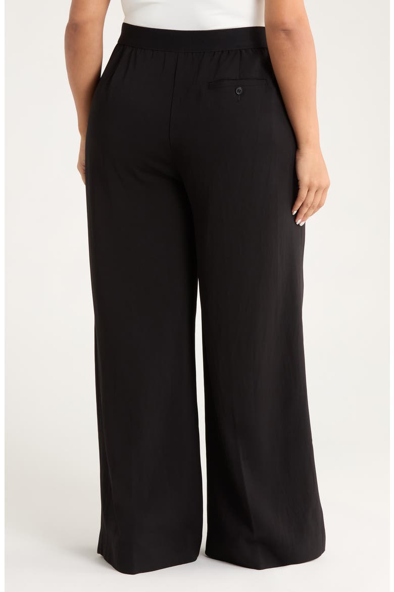 Pintuck Pull-On Straight Leg Pants, Alternate, color, BLACK
