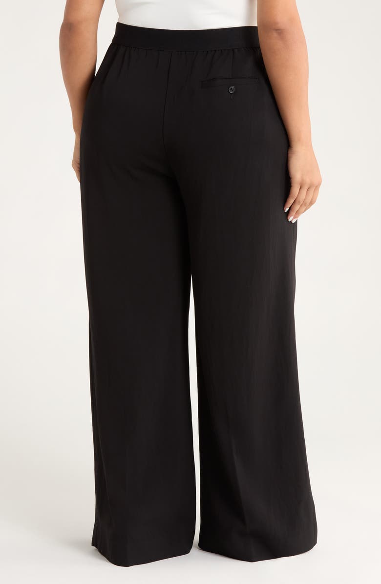 Nordstrom Pintuck Pull-On Straight Leg Pants, Alternate, color, Black