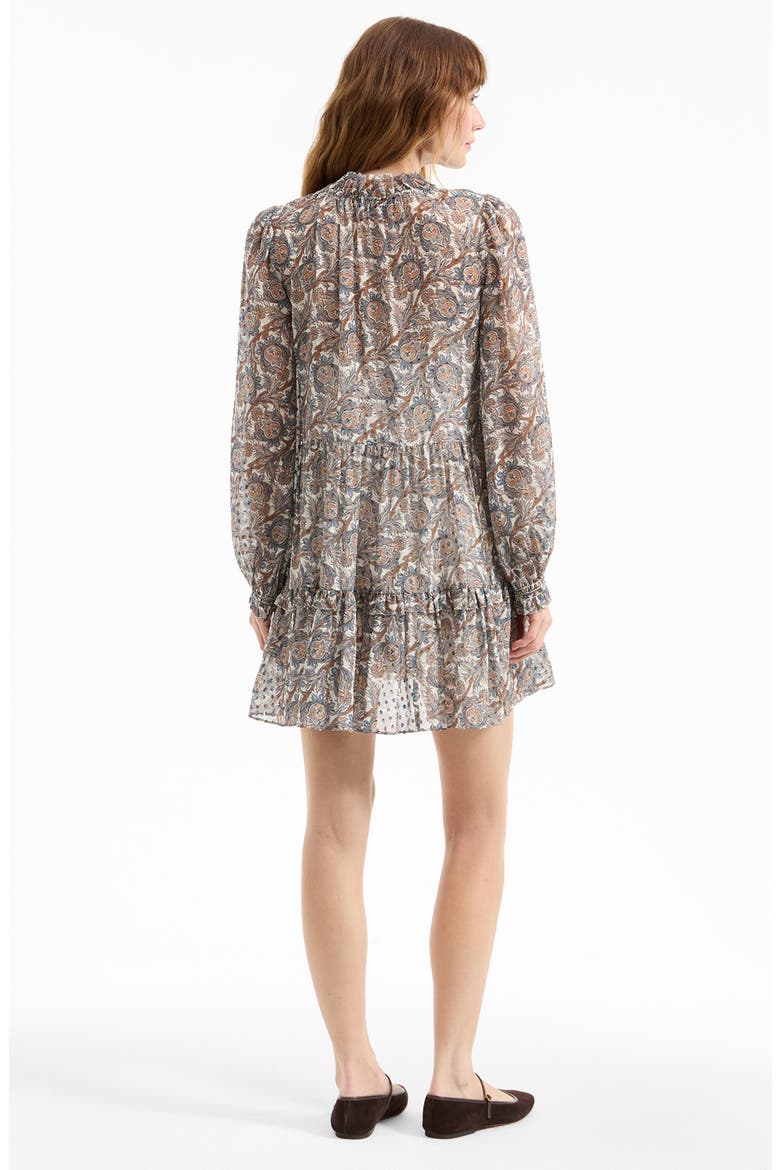 Charles Paisley Silk Blend Minidress, Alternate, color, DOVE MULTI