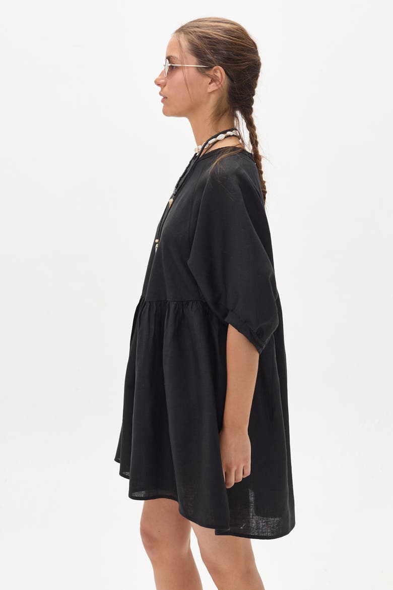 Alcala Linen Dress, Alternate, color, Black