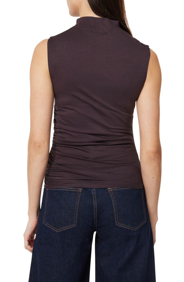 Habitual Ruched Sleeveless Top, Alternate, color, Chocolate