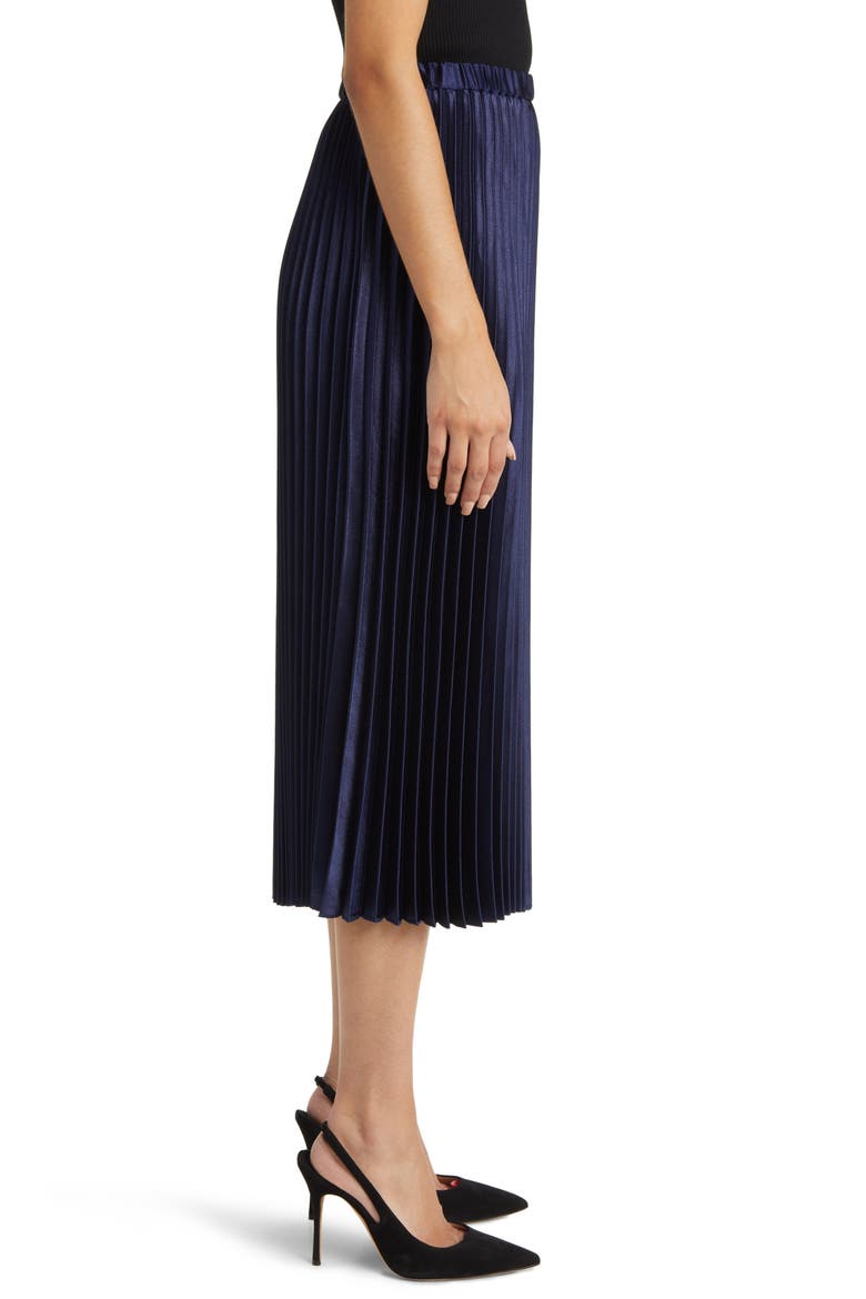 Pleated Satin Skirt, Alternate, color, DISTANT MOUNTAIN
