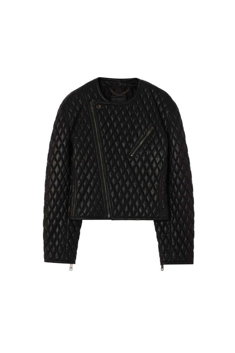Cropped Leather Laverley Jacket, Alternate, color, Black