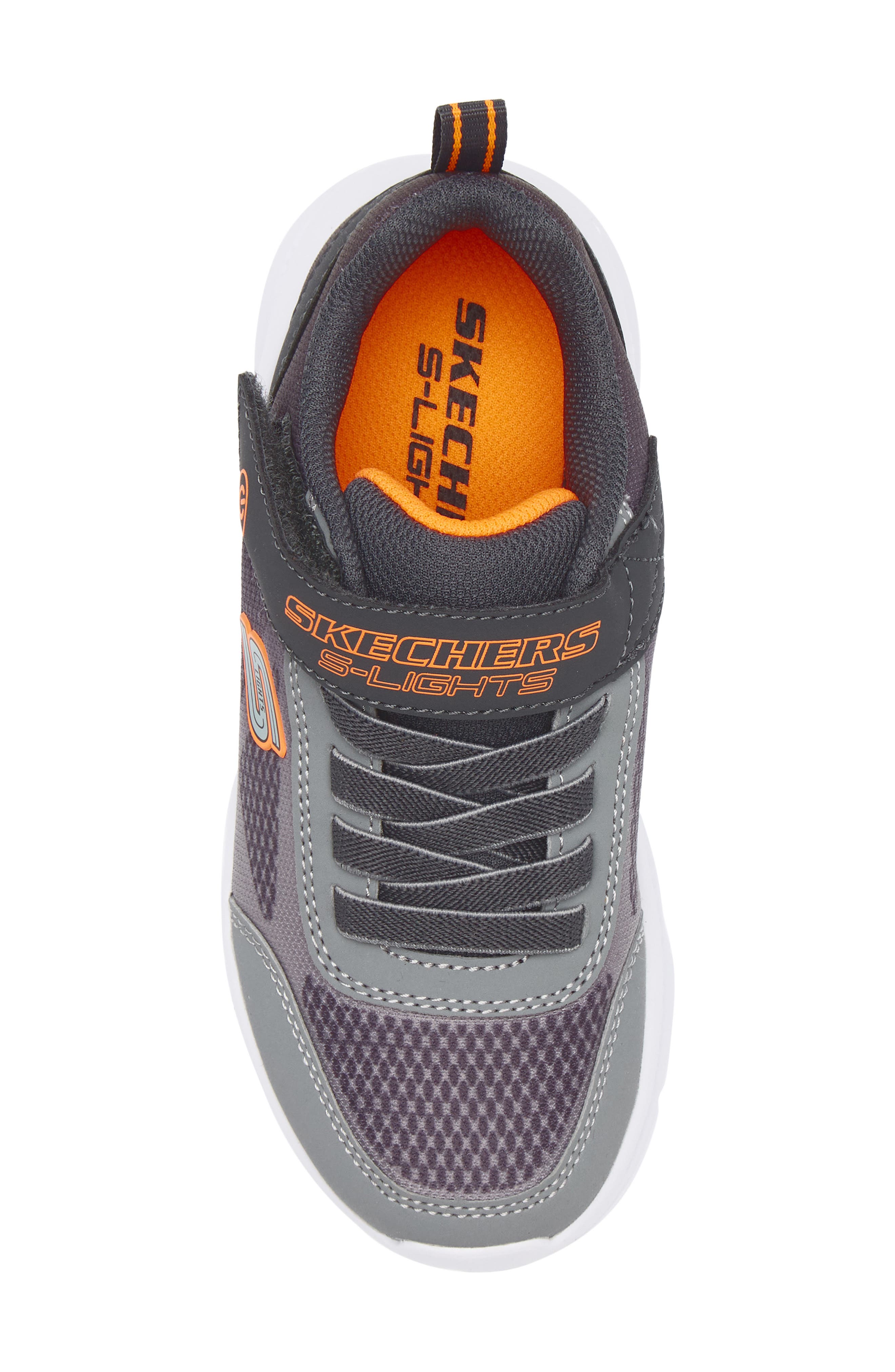 SKECHERS Kids' S-Lights<sup>®</sup>: Meteor-Lights Krendox Light-Up Sneaker, Alternate, color, Charcoal