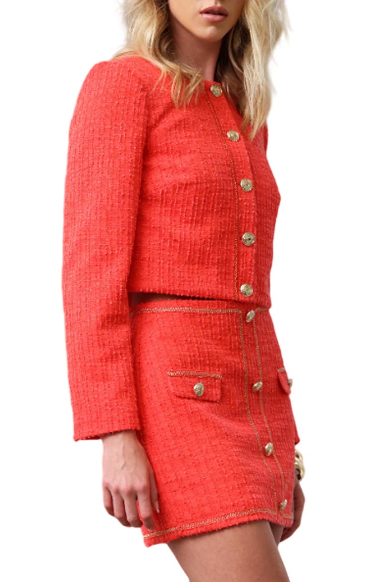 Kit Tweed Jacket, Alternate, color, CORAL TWEED