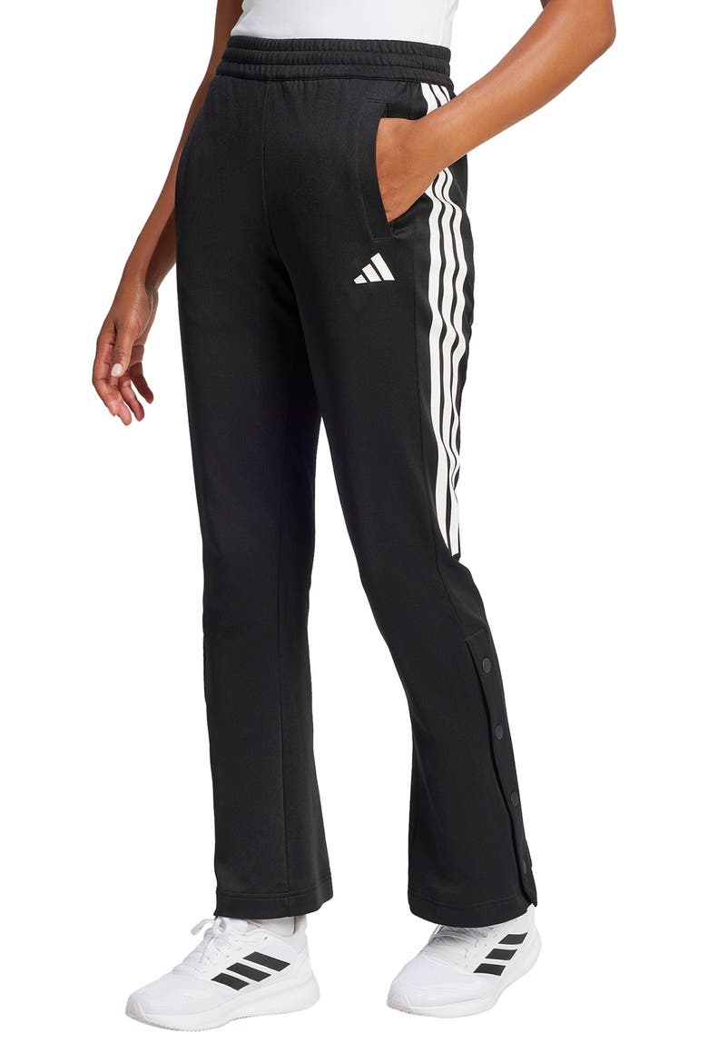 Iconic 3-Stripes Flared Sweatpants, Main, color, BLACK/ WHITE