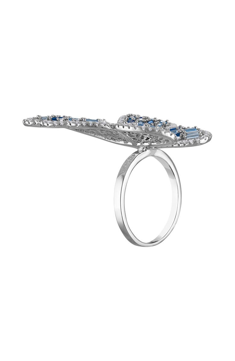 FZN Sterling Silver Cubic Zirconia Butterfly Ring, Alternate, color, Silver