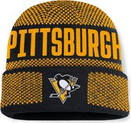 FANATICS Men's Fanatics Black/Gold Pittsburgh Penguins Fundamentals Shelter Cuffed Knit Hat