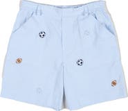 Florence Eiseman Check Seersucker Short with Embroidered Sport Balls