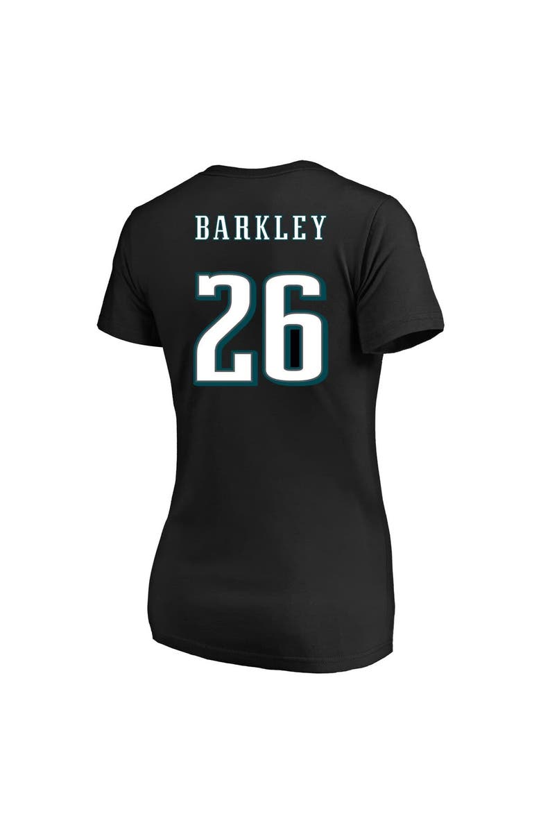 FANATICS Women's Fanatics Saquon Barkley Black Philadelphia Eagles Super Bowl LIX Plus Size Player Name & Number V-Neck T-Shirt, Alternate, color, 