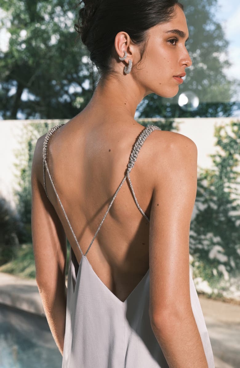 Significant Other Abbey Trapeze Maxi Dress, Alternate, color, Pewter