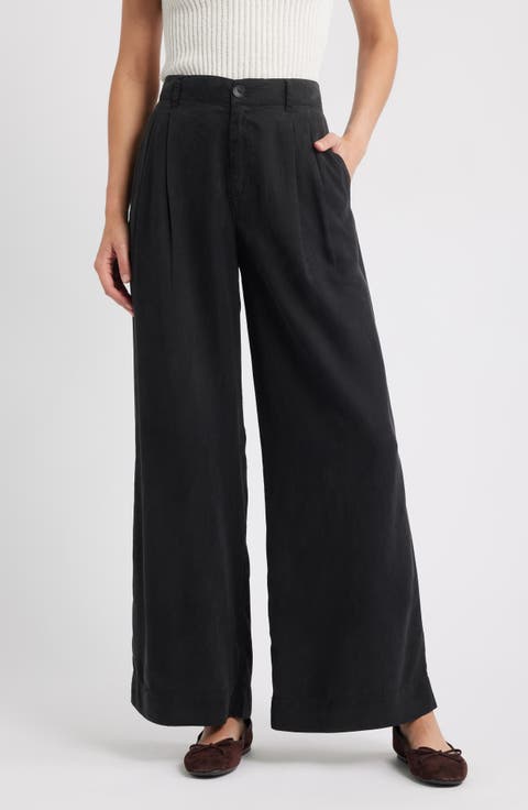 Pleated Super Wide Leg Pants