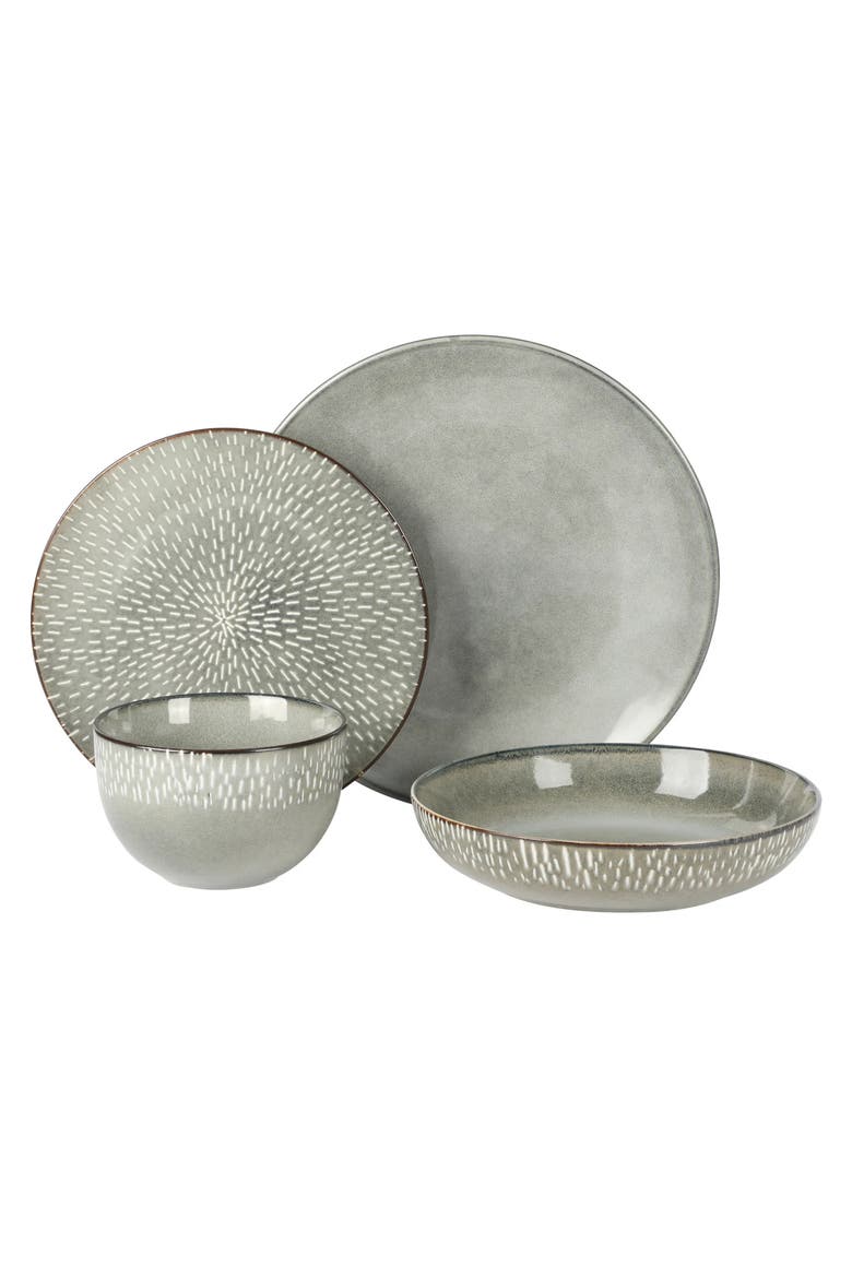 Matisse 16 Piece Stoneware Dinnerware Set, Alternate, color, Grey
