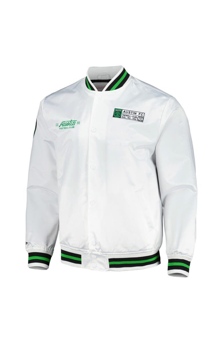 Mitchell & Ness Men's Mitchell & Ness White Austin FC City Full-Snap Satin Jacket, Alternate, color, White