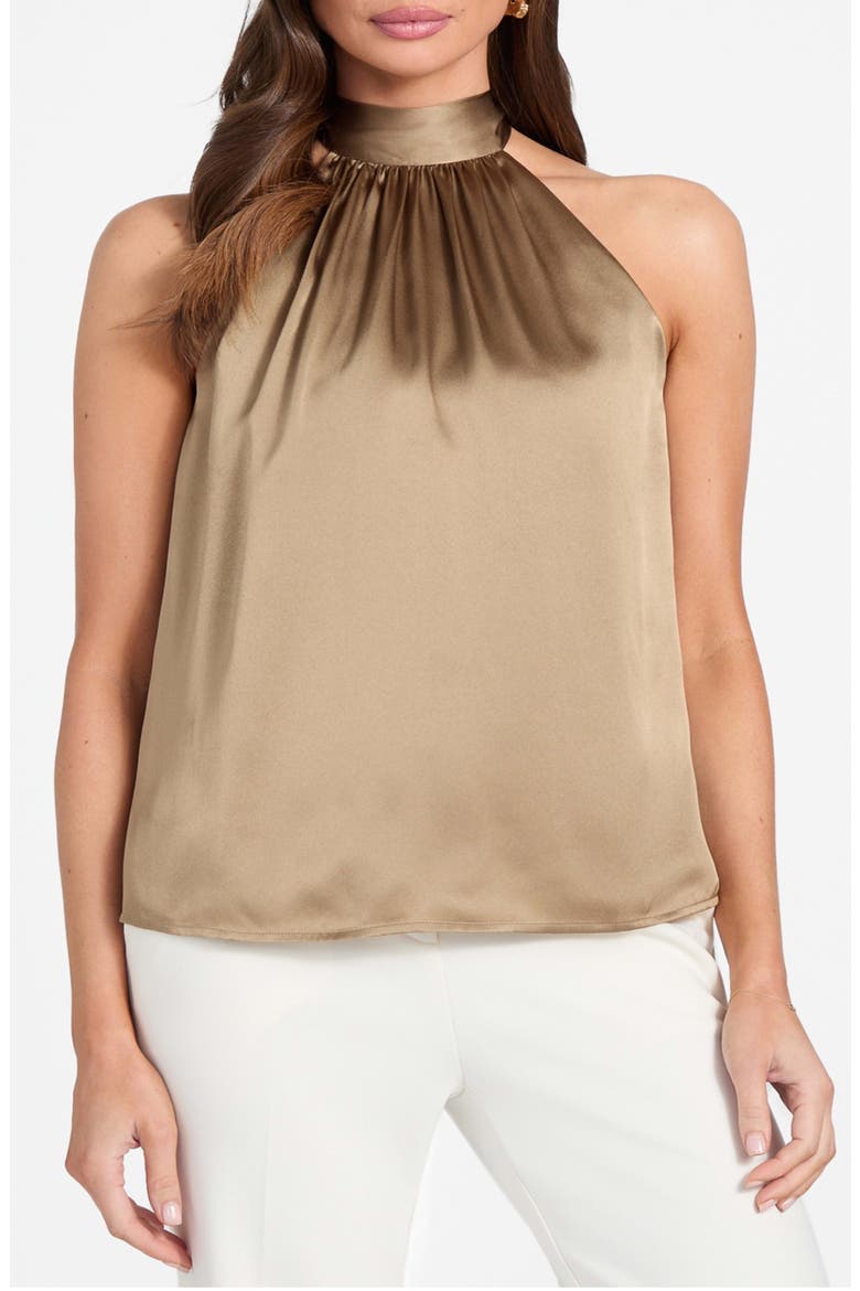 Elisa Sleeveless Silk Top, Main, color, RUST