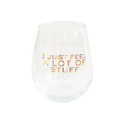 Jollity & Co "i Just Feel A Lot Of Stuff" Wine Glass In Assorted Pre-pack